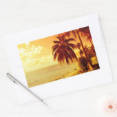 Tropische palmbomen bij zonsondergang rechthoek st rechthoekige sticker (Envelop)