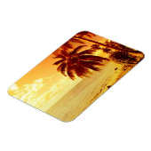 Tropische palmbomen bij zonsondergang rechthoekige magneet (Linkerzijde)