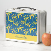 Tropische palmbomen Blauw geel Aangepast (In situ)