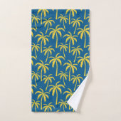 Tropische palmbomen Blauw Geel Beach Island Bad Handdoek (Handdoek)
