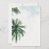 Tropische palmbomen Blauwe lucht bruiloft uitnodig Kaart (Achterkant)