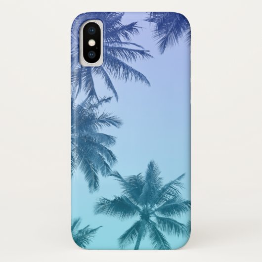 Tropische palmbomen Blauwgroen gradiëntrendie Case-Mate iPhone Case (Achterkant)
