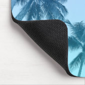 Tropische palmbomen Blauwgroen gradiëntrendie Muismat (Hoek)