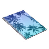 Tropische palmbomen Blauwgroen verloopbuis Notitieboek (Rechterzijde)