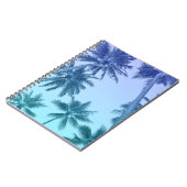Tropische palmbomen Blauwgroen verloopbuis Notitieboek (Linkerzijde)