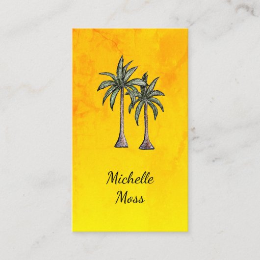 Tropische palmbomen Botanisch Professioneel Goud Visitekaartje (Voorkant)