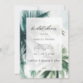Tropische palmbomen Bruids Douche Uitnodiging (Voorkant)