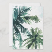 Tropische palmbomen Bruids Douche Uitnodiging (Achterkant)