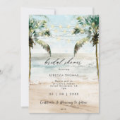 Tropische palmbomen Bruids Douche Uitnodiging (Voorkant)