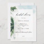Tropische palmbomen Bruids Douche Uitnodiging (Voorkant)