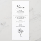Tropische palmbomen bruiloft receptie diner menu (Voorkant)
