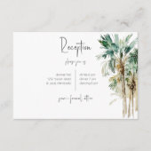 Tropische palmbomen bruiloft receptie informatiekaartje (Voorkant)