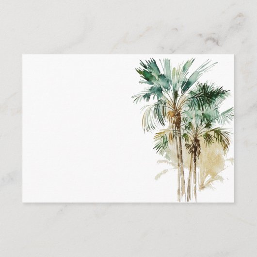Tropische palmbomen bruiloft receptie informatiekaartje (Achterkant)