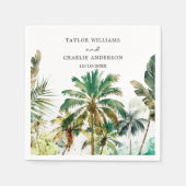 Tropische palmbomen bruiloft servet (Voorkant)
