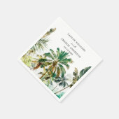 Tropische palmbomen bruiloft servet (Hoek)