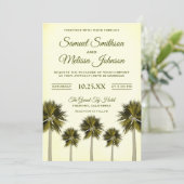  tropische palmbomen bruiloft uitnodiging (Staand voorkant)