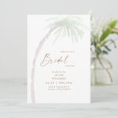 Tropische Palmbomen Bruilofts Bruiloftsdouche Kaart (Staand voorkant)