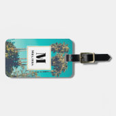 Tropische palmbomen California Retro Bagagelabel (Voorkant horizontaal)