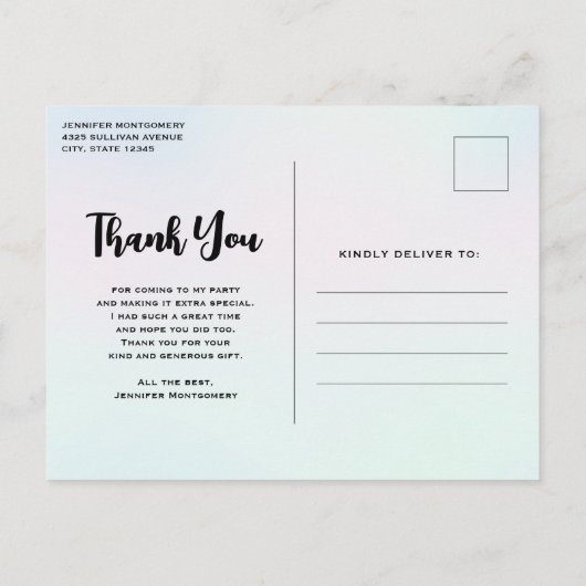 Tropische palmbomen California Retro Dank u Briefkaart (Achterkant)