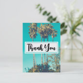 Tropische palmbomen California Retro Dank u Briefkaart (Staand voorkant)