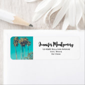 Tropische palmbomen California Retro Etiket (Insitu)