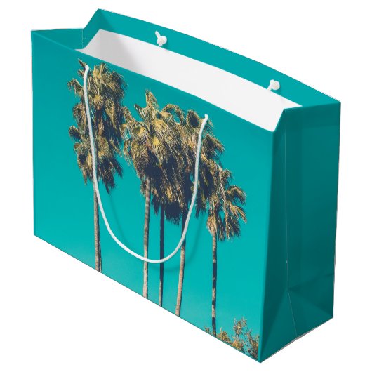 Tropische palmbomen California Retro Groot Cadeauzakje (Achterkant Gekanteld)