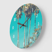 Tropische palmbomen California Retro Grote Klok (Hoek)