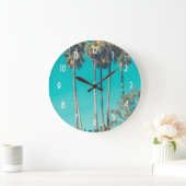 Tropische palmbomen California Retro Grote Klok (Huis)