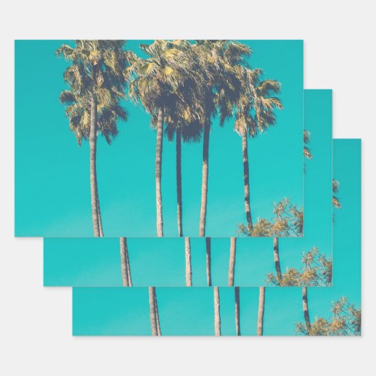 Tropische palmbomen California Retro Inpakpapier Vel (Set)