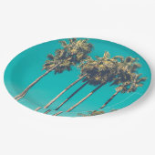 Tropische palmbomen California Retro Papieren Bordje (Gekanteld)