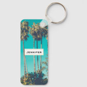 Tropische palmbomen California Retro Sleutelhanger (Achterkant)