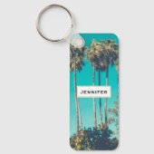 Tropische palmbomen California Retro Sleutelhanger (Voorkant)