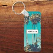 Tropische palmbomen California Retro Sleutelhanger (Voorkant)