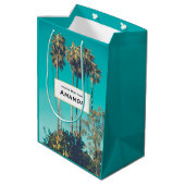 Tropische palmbomen California Retro Verjaardag Medium Cadeauzakje (Achterkant Gekanteld)
