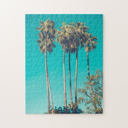 Tropische palmbomen California Retro Vibe Legpuzzel (Verticaal)
