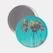 Tropische palmbomen California Retro Vibe Magneet (Voorkant / Achterkant)