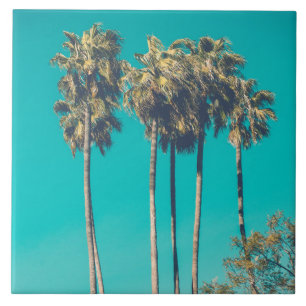 Tropische palmbomen California Retro Vibe Tegeltje