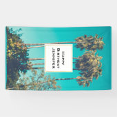 Tropische palmbomen California Retro Vibe Verjaard Spandoek (Horizontaal)