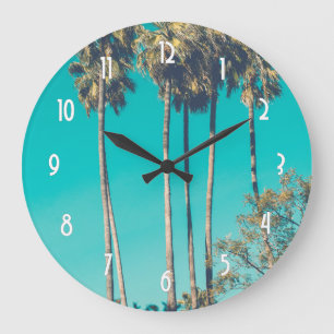 Tropische palmbomen Californië Retro Grote Klok