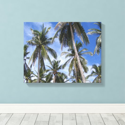 Tropische palmbomen canvas afdruk (Insitu (Houten vloer))