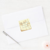 Tropische palmbomen die de datum opslaan vierkante sticker (Envelop)