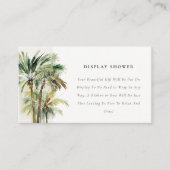 Tropische palmbomen display douche baby shower informatiekaartje (Voorkant)