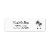 Tropische palmbomen Eenvoudig modern retouradres Etiket (Voorkant)