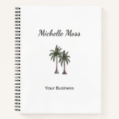 Tropische palmbomen Eenvoudig strand Elegant Notitieboek (Voorkant)