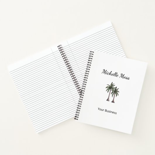 Tropische palmbomen Eenvoudig strand Elegant Notitieboek (Binnen)