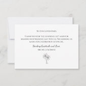 Tropische palmbomen Eenvoudige bestemming Trouwen Bedankkaart (Achterkant)