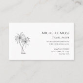 Tropische palmbomen Eenvoudige botanische tekening Visitekaartje (Voorkant)