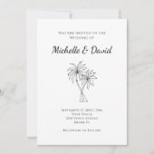 Tropische palmbomen Eenvoudige moderne bruiloft Kaart (Voorkant)