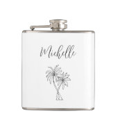 Tropische palmbomen Elegant Botanisch gebladerte Heupfles (Voorkant)