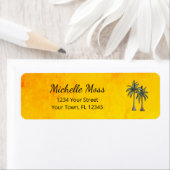 Tropische Palmbomen Elegant Goud Retour Adres Etiket (Insitu)